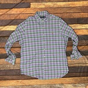 Polo Ralph Lauren Shirt Plaid Blue Long Sleeve Button Down Shirt Mens